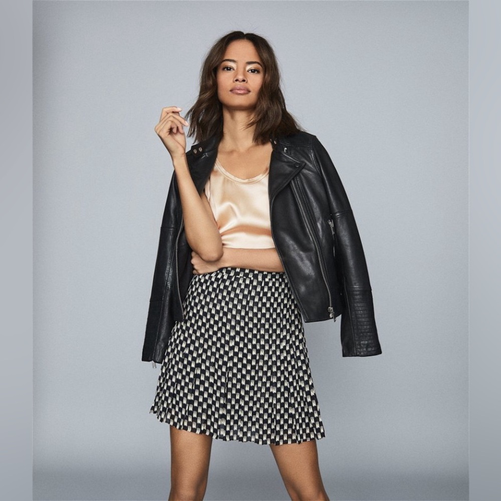 Reiss Black and White Mini Skirt